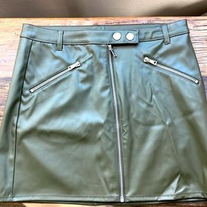 Green pleather skirt